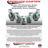 Service Caster 6 Inch SS Thermoplastic Rubber Caster Set with Roller Bearings 2 Brake 2 Rigid SCC-SS30S620-TPRRD-TLB-2-R-2